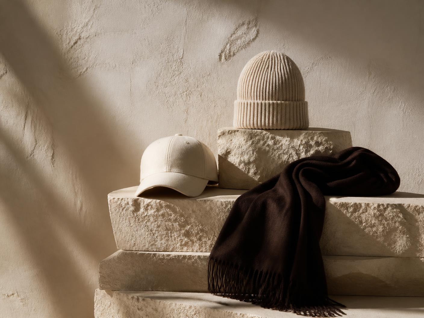 Cap, beanie, bandana and scarf